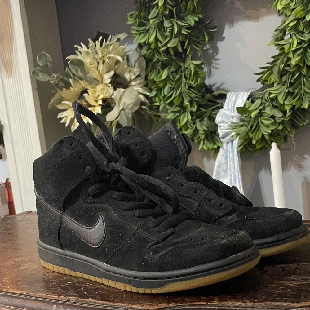Nike Kids Black and Brown High-Top Sneakers